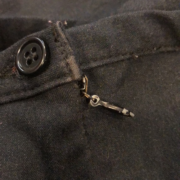 Ash black pants, casual work, zipper on the side with button. Wide leg no flare. - Picture 6 of 8